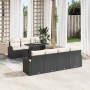 Conjunto de sofá de jardín con cojín 8 pcs Negro Poliratán
