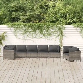 8-piece garden furniture set and gray synthetic rattan cushions by vidaXL, Garden sets - Ref: Foro24-3187289, Price: 602,39 €...