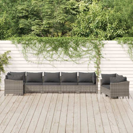 8-teiliges Gartenmöbel-Set und graue synthetische Rattankissen von vidaXL, Gartensets - Ref: Foro24-3187289, Preis: 642,33 €,...