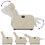 Sillón eléctrico reclinable elevable de tela color crema