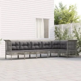 6-piece garden furniture set and gray synthetic rattan cushions by vidaXL, Garden sets - Ref: Foro24-3187509, Price: 395,02 €...