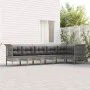 6-teiliges Gartenmöbel-Set und graue synthetische Rattankissen von vidaXL, Gartensets - Ref: Foro24-3187509, Preis: 394,73 €,...