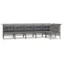 6-teiliges Gartenmöbel-Set und graue synthetische Rattankissen von vidaXL, Gartensets - Ref: Foro24-3187509, Preis: 394,73 €,...