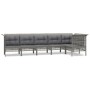 6-teiliges Gartenmöbel-Set und graue synthetische Rattankissen von vidaXL, Gartensets - Ref: Foro24-3187509, Preis: 400,61 €,...