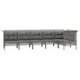 6-teiliges Gartenmöbel-Set und graue synthetische Rattankissen von vidaXL, Gartensets - Ref: Foro24-3187509, Preis: 394,73 €,...