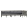 6-teiliges Gartenmöbel-Set und graue synthetische Rattankissen von vidaXL, Gartensets - Ref: Foro24-3187509, Preis: 400,61 €,...