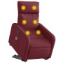 Sillón de masaje elevable eléctrico tela rojo tinto