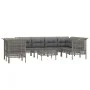 9-piece garden furniture set and gray synthetic rattan cushions by vidaXL, Garden sets - Ref: Foro24-3187546, Price: 490,33 €...