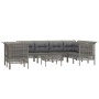 9-teiliges Gartenmöbel-Set und graue synthetische Rattankissen von vidaXL, Gartensets - Ref: Foro24-3187546, Preis: 503,00 €,...