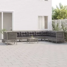 11-piece garden furniture set and gray synthetic rattan cushions by vidaXL, Garden sets - Ref: Foro24-3187536, Price: 631,18 ...