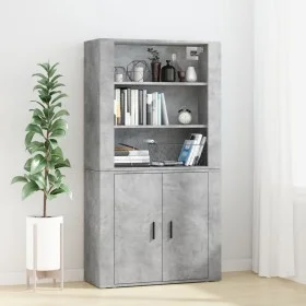 Aparador alto madera contrachapada gris hormigón de vidaXL, Aparadores - Ref: Foro24-3185363, Precio: 158,96 €, Descuento: %