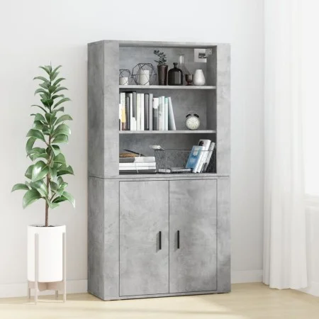 Hohes Sideboard aus betongrauem Sperrholz von vidaXL, Sideboards - Ref: Foro24-3185363, Preis: 162,25 €, Rabatt: %