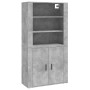 Hohes Sideboard aus betongrauem Sperrholz von vidaXL, Sideboards - Ref: Foro24-3185363, Preis: 162,25 €, Rabatt: %