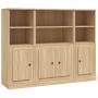 Aparador alto 3 piezas madera contrachapada roble Sonoma de vidaXL, Aparadores - Ref: Foro24-3185306, Precio: 209,27 €, Descu...