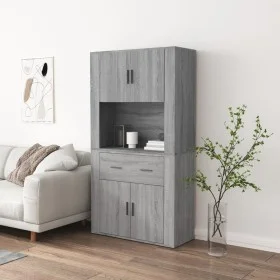 Hohes Sideboard aus grauem Sonoma-Sperrholz von vidaXL, Sideboards - Ref: Foro24-3185373, Preis: 159,49 €, Rabatt: %