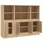 3-teiliges hohes Sideboard aus Sonoma-Eichensperrholz von vidaXL, Sideboards - Ref: Foro24-3185306, Preis: 202,54 €, Rabatt: %