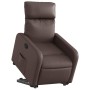 Sillón reclinable elevable cuero sintético marrón