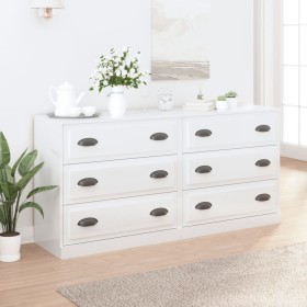 Sideboards 2 Einheiten aus glänzend weißem Sperrholz von vidaXL, Sideboards - Ref: Foro24-3185241, Preis: 172,24 €, Rabatt: %