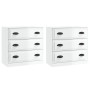 Aparadores 2 uds madera contrachapada blanco brillo de vidaXL, Aparadores - Ref: Foro24-3185241, Precio: 172,11 €, Descuento: %