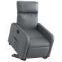 Sillón reclinable elevable cuero artificial gris
