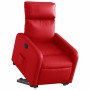 Sillón reclinable elevable cuero artificial rojo