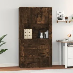 Hohes Sideboard aus geräuchertem Eichensperrholz von vidaXL, Sideboards - Ref: Foro24-3185388, Preis: 166,53 €, Rabatt: %