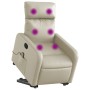 Sillón reclinable de masaje de pie cuero artificial color crema