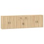 Aparadores 3 piezas madera contrachapada color roble sonoma de vidaXL, Aparadores - Ref: Foro24-3185418, Precio: 247,86 €, De...