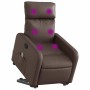 Sillón reclinable de masaje de pie de cuero sintético marrón