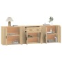 Aparadores 3 piezas madera contrachapada color roble sonoma de vidaXL, Aparadores - Ref: Foro24-3185418, Precio: 247,86 €, De...