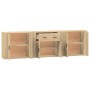 Aparadores 3 piezas madera contrachapada color roble sonoma de vidaXL, Aparadores - Ref: Foro24-3185418, Precio: 247,86 €, De...