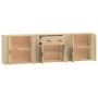 Sideboards 3 pieces plywood oak Sonoma color by vidaXL, Sideboards - Ref: Foro24-3185418, Price: 248,50 €, Discount: %