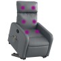Sillón reclinable de masaje de pie cuero artificial gris