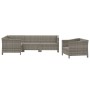 Set de muebles de jardín 5 pzas y cojines ratán sintético gris