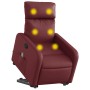Sillón reclinable de masaje de pie cuero artificial rojo tinto
