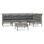 6-teiliges Gartenmöbel-Set und graue synthetische Rattankissen von vidaXL, Gartensets - Ref: Foro24-3187508, Preis: 383,93 €,...