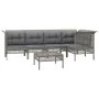 6-piece garden furniture set and gray synthetic rattan cushions by vidaXL, Garden sets - Ref: Foro24-3187508, Price: 378,17 €...