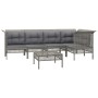 6-teiliges Gartenmöbel-Set und graue synthetische Rattankissen von vidaXL, Gartensets - Ref: Foro24-3187508, Preis: 383,93 €,...