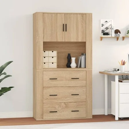 Aparador alto madera contrachapada color roble de vidaXL, Aparadores - Ref: Foro24-3185386, Precio: 185,76 €, Descuento: %