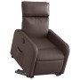 Sillón reclinable elevable eléctrico de cuero sintético marrón