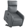 Sillón reclinable elevable eléctrico de cuero sintético gris