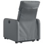 Sillón reclinable elevable eléctrico de cuero sintético gris