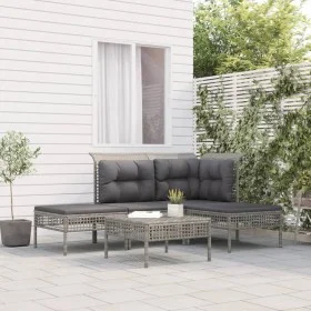 5-piece garden furniture set with gray synthetic rattan cushions by vidaXL, Garden sets - Ref: Foro24-3187496, Price: 288,04 ...