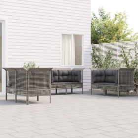 6-piece garden furniture set and gray synthetic rattan cushions by vidaXL, Garden sets - Ref: Foro24-3187492, Price: 364,04 €...