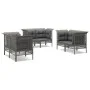 6-teiliges Gartenmöbel-Set und graue synthetische Rattankissen von vidaXL, Gartensets - Ref: Foro24-3187492, Preis: 358,75 €,...
