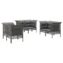 6-teiliges Gartenmöbel-Set und graue synthetische Rattankissen von vidaXL, Gartensets - Ref: Foro24-3187492, Preis: 358,75 €,...