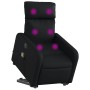 Sillón de masaje elevable eléctrico cuero sintético negro