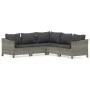 5-teiliges Gartenmöbel-Set und graue synthetische Rattankissen von vidaXL, Gartensets - Ref: Foro24-3187279, Preis: 387,44 €,...