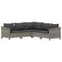 5-teiliges Gartenmöbel-Set und graue synthetische Rattankissen von vidaXL, Gartensets - Ref: Foro24-3187279, Preis: 387,44 €,...
