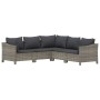 5-teiliges Gartenmöbel-Set und graue synthetische Rattankissen von vidaXL, Gartensets - Ref: Foro24-3187279, Preis: 371,92 €,...